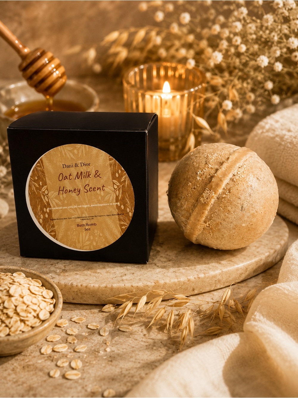 Milk, Oats & Honey Bath Bomb – 5 oz